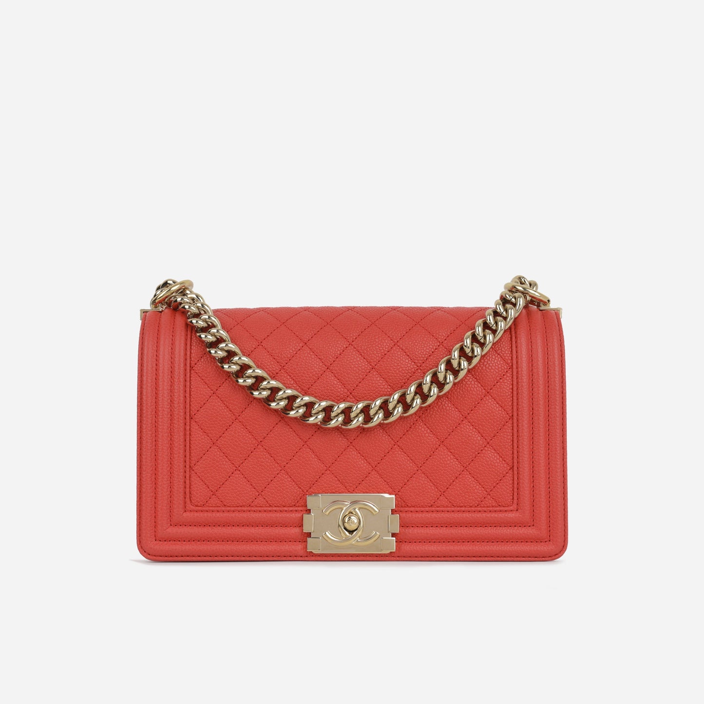 Chanel Boy Bag Caviar Gold Shoulder Bag Style 6