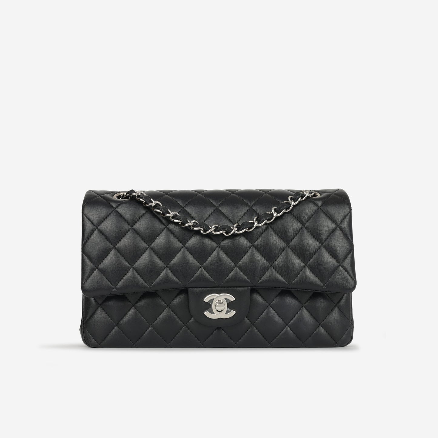 Chanel Classic Flap Lambskin Black Shoulder Bag Style 321