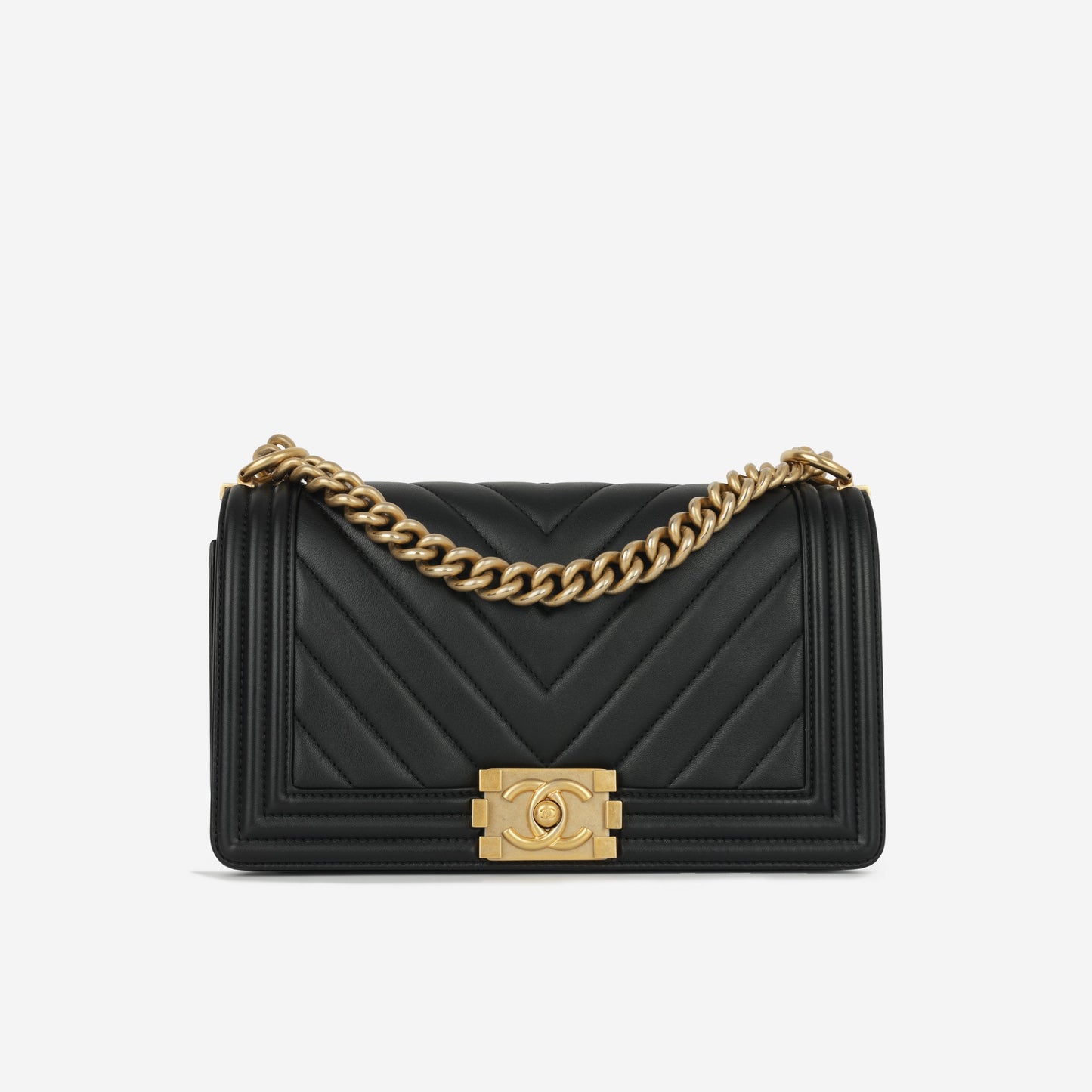 Chanel Boy Bag Lambskin Black Shoulder Bag Style 46