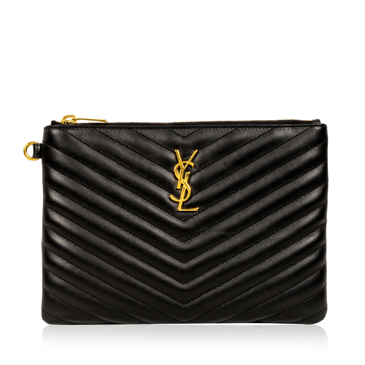 Saint Laurent Luxury Leather Red Clutch Style 10