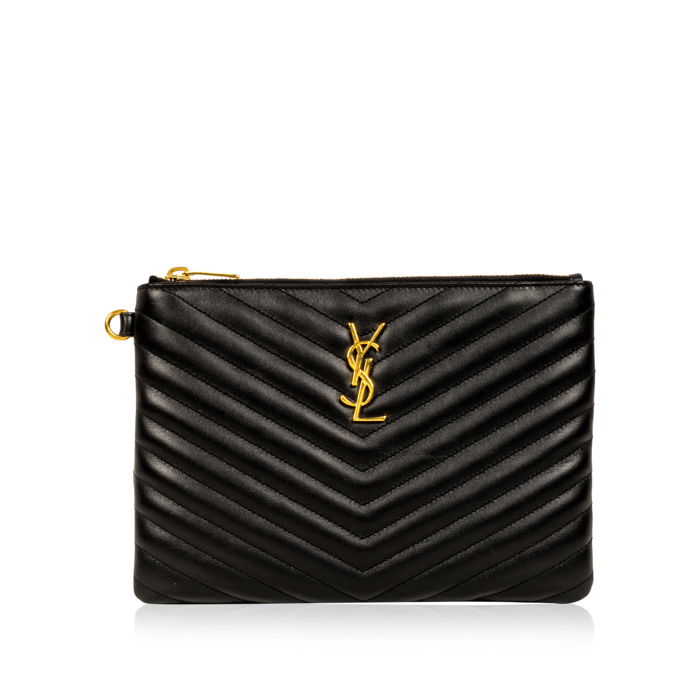Saint Laurent Luxury Leather Red Clutch Style 11