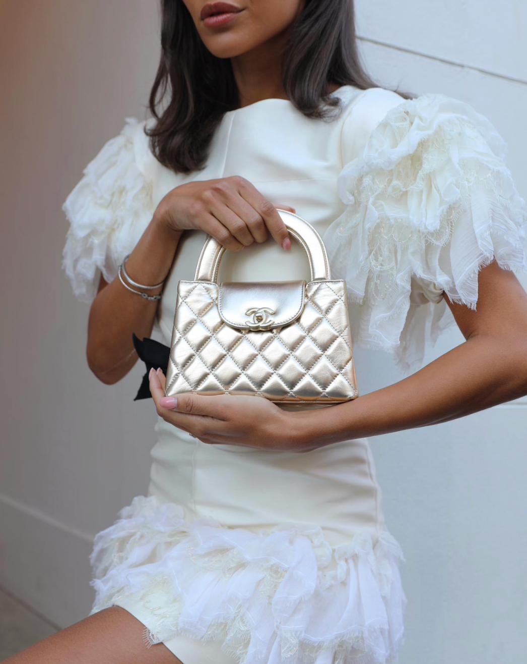 Chanel *HOT* Chanel Gold Small Mini Shopping Bag - Rovelle Bags