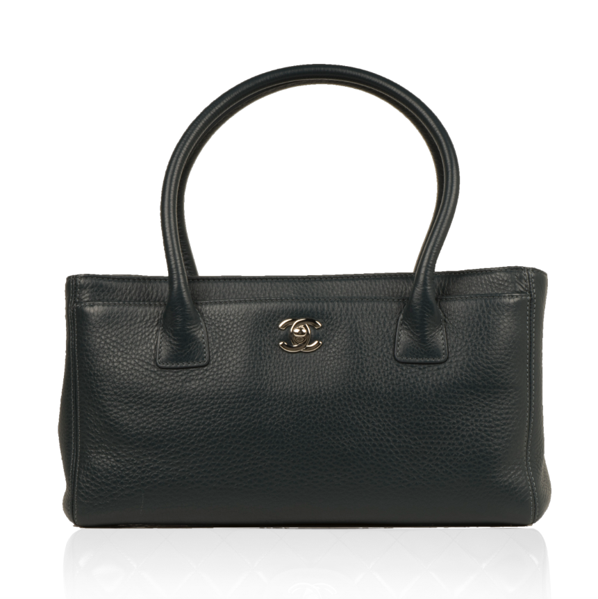 Chanel Timeless Leather Silver Tote Bag
