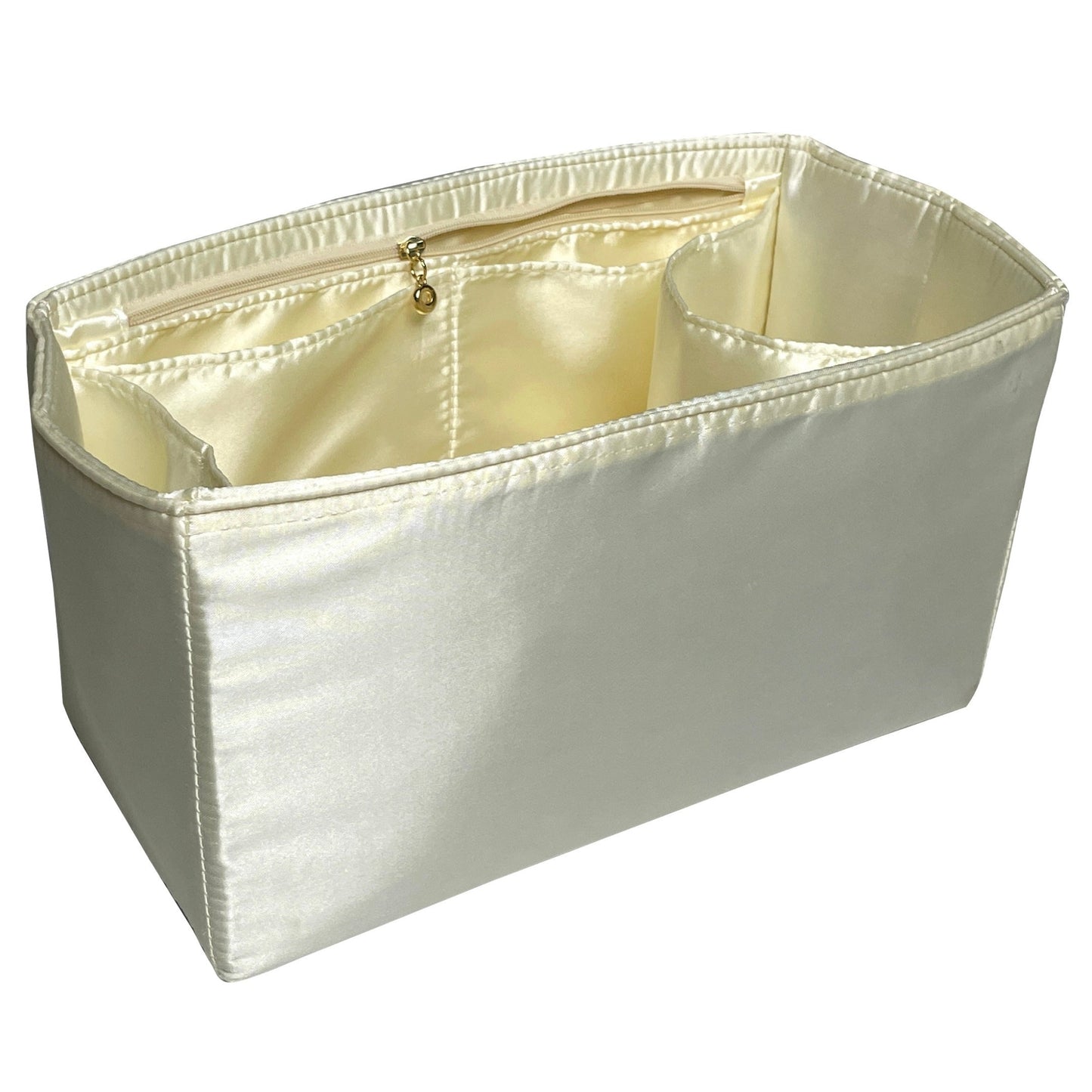 Organizer for [Sunshine Mini, Fendi] Bag Insert (Silk, Full-width Zip and Open Pocket)