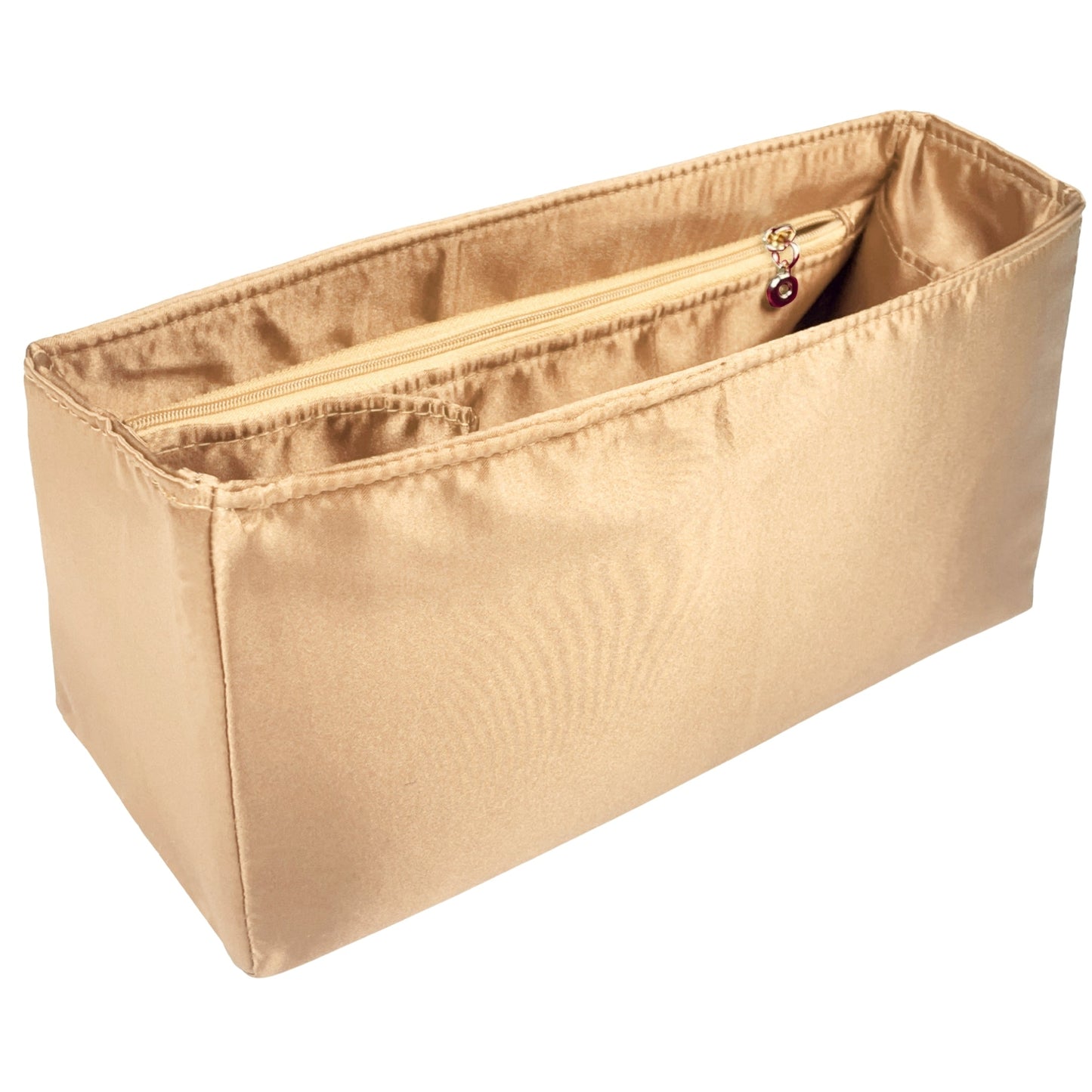Organizer for [Sunshine Medium, Fendi] Bag Insert (Silk, Full-width Zip and Open Pocket)