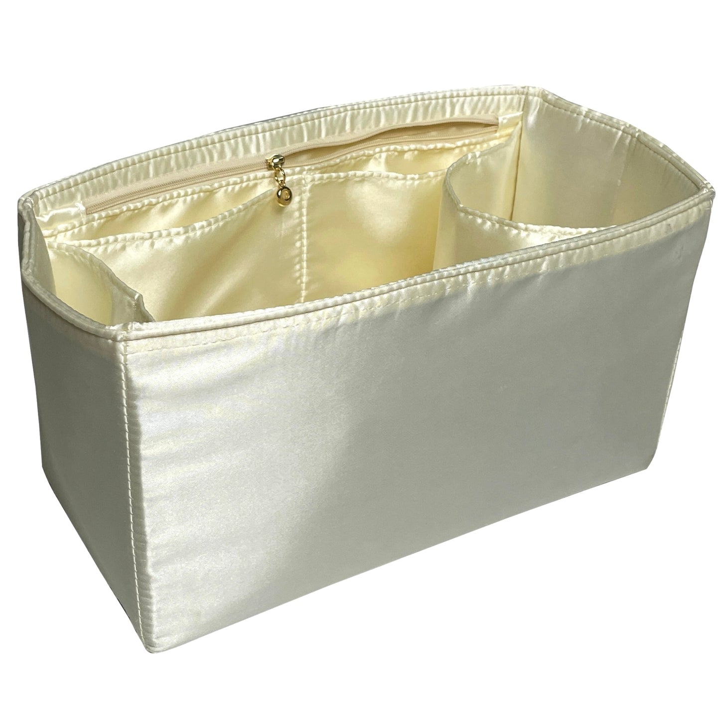 Organizer for [Peekaboo X-Lite Medium, Fendi] Bag Insert (Silk, Trapezoid Shape with Zip Pocket)