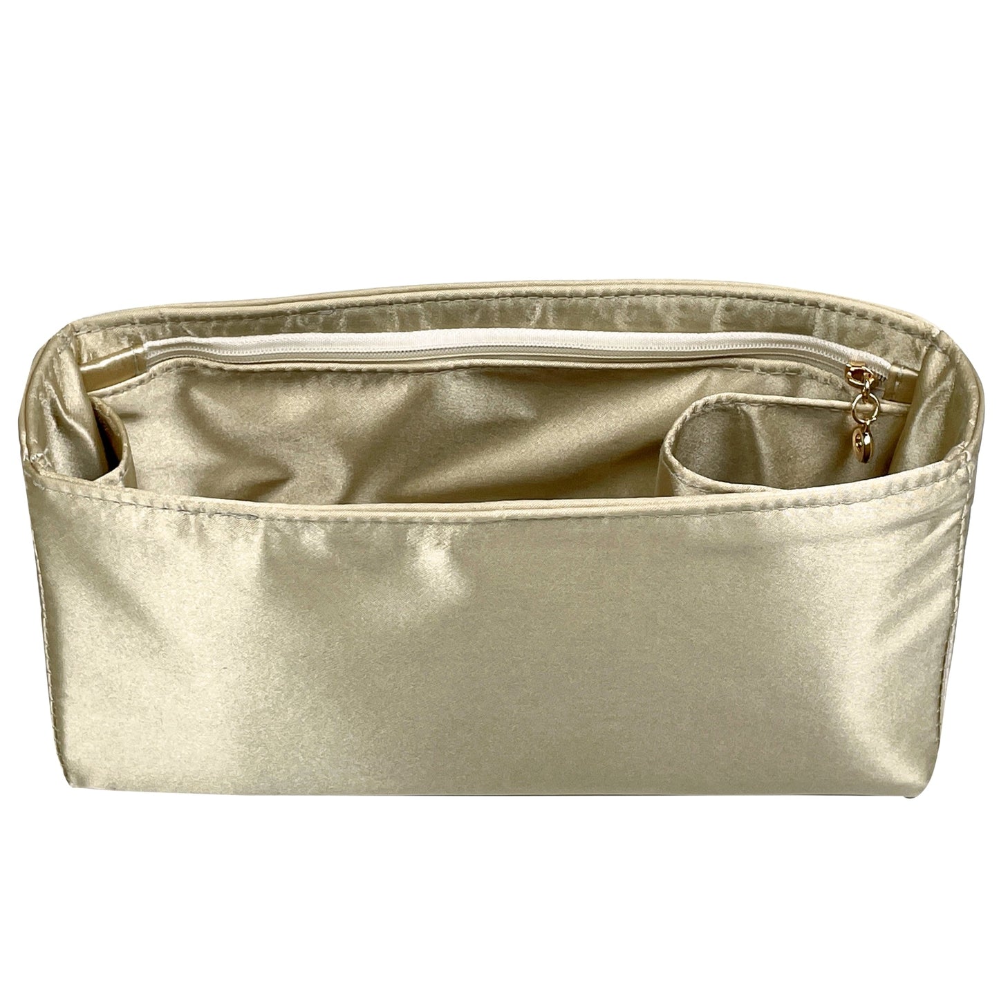 Organizer for [Peekaboo X-Lite Large, Fendi] Bag Insert (Silk, Trapezoid Shape with Zip Pocket)