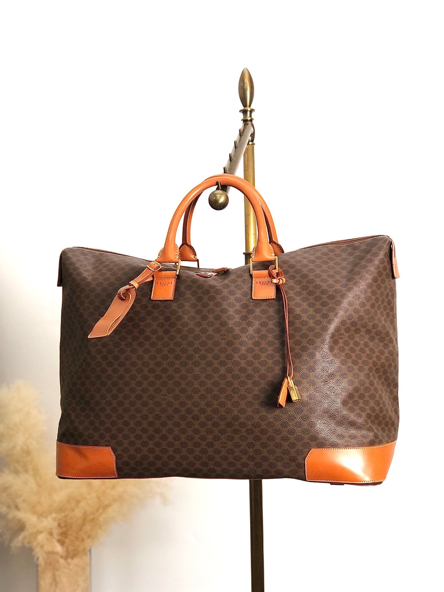 CELINE Macadam Handbag Boston bag Brown tj7utz