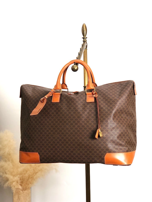 CELINE Macadam Handbag Boston bag Brown tj7utz