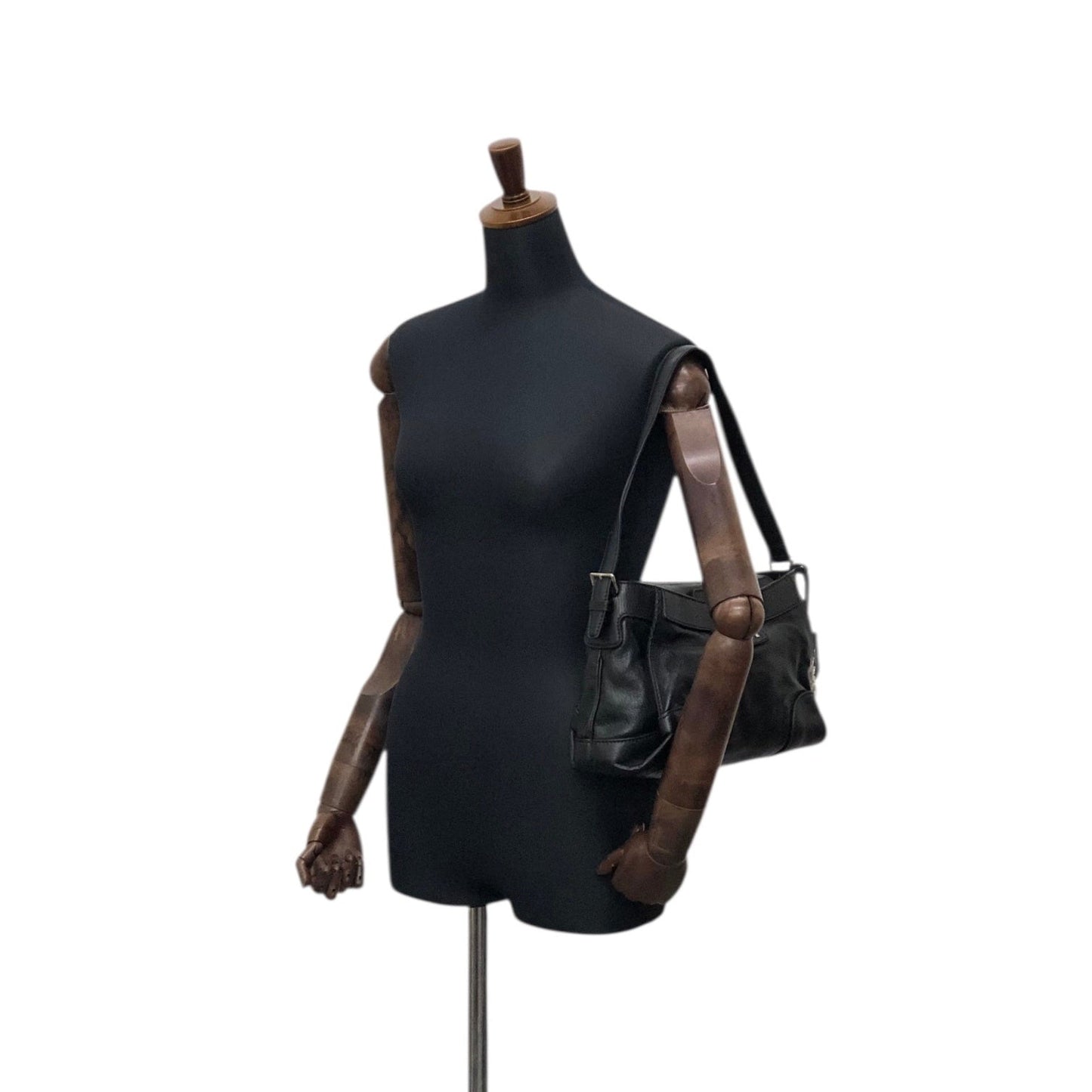 CELINE Horse Carriage Shoulder bag Black 6inwsp