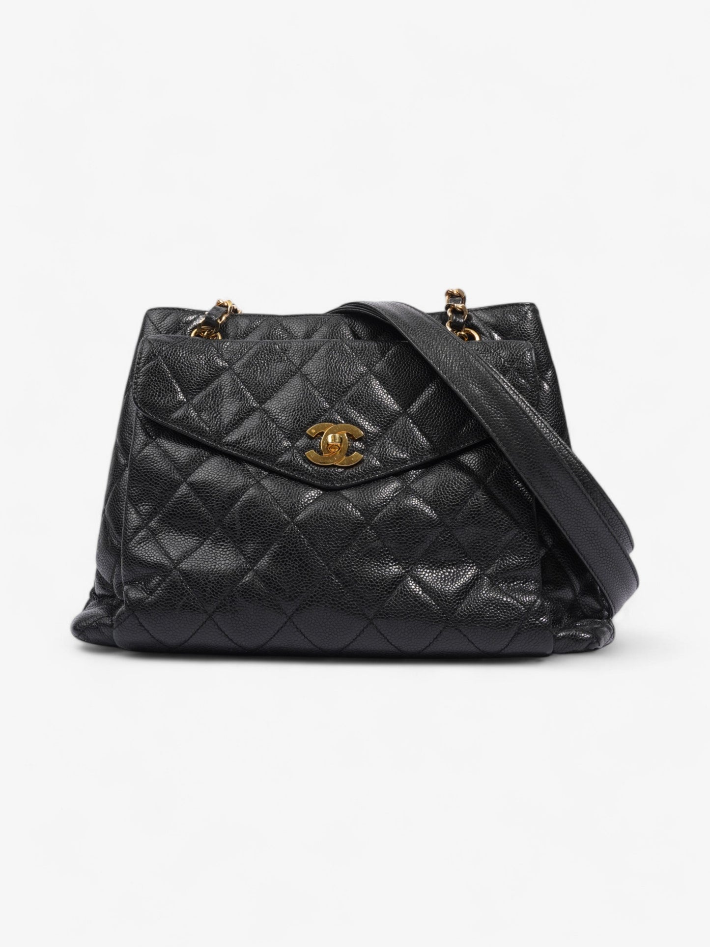 Chanel Cocomark Shoulder Bag Black Caviar Leather