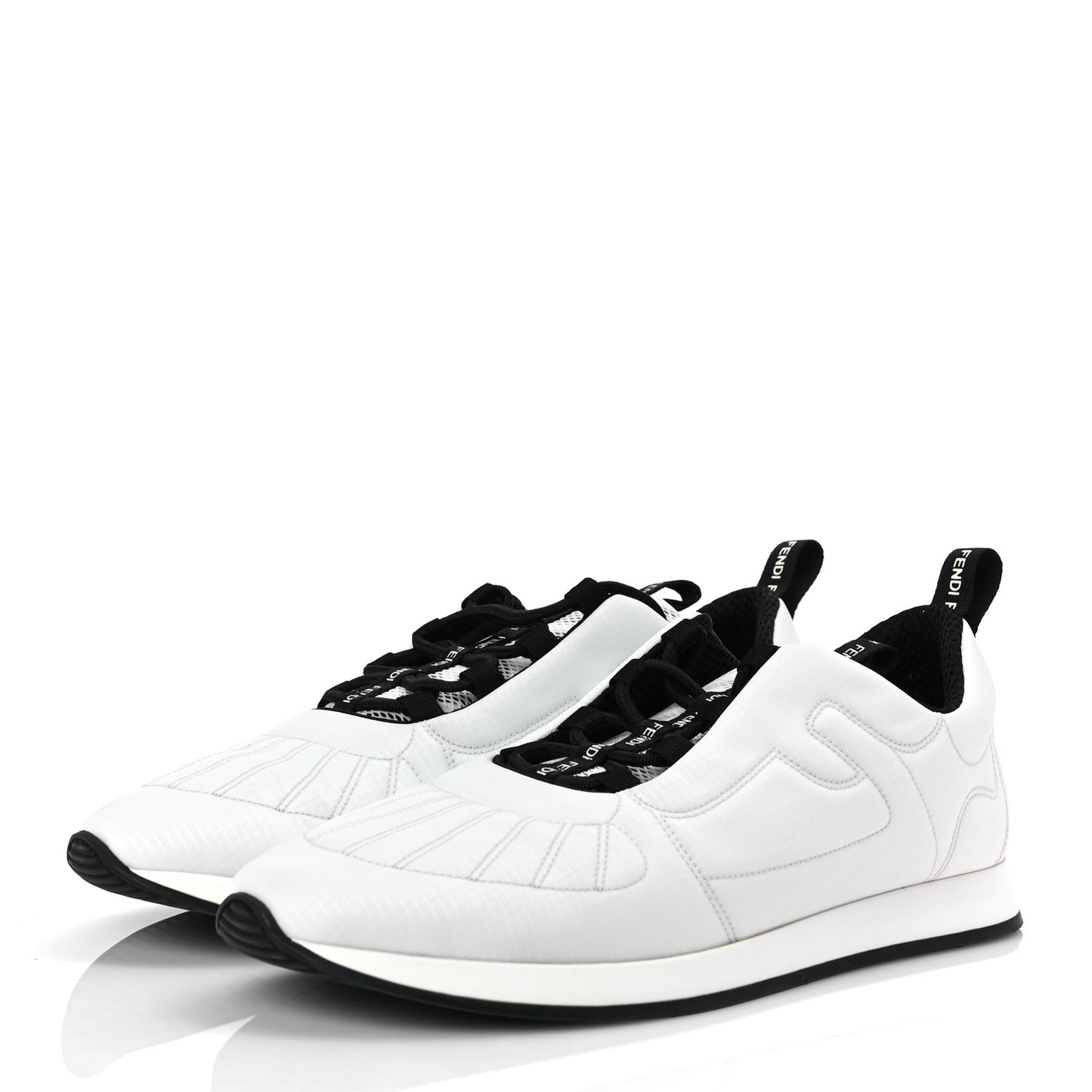 Fendi Nylon FFreedom Sneakers 41 White