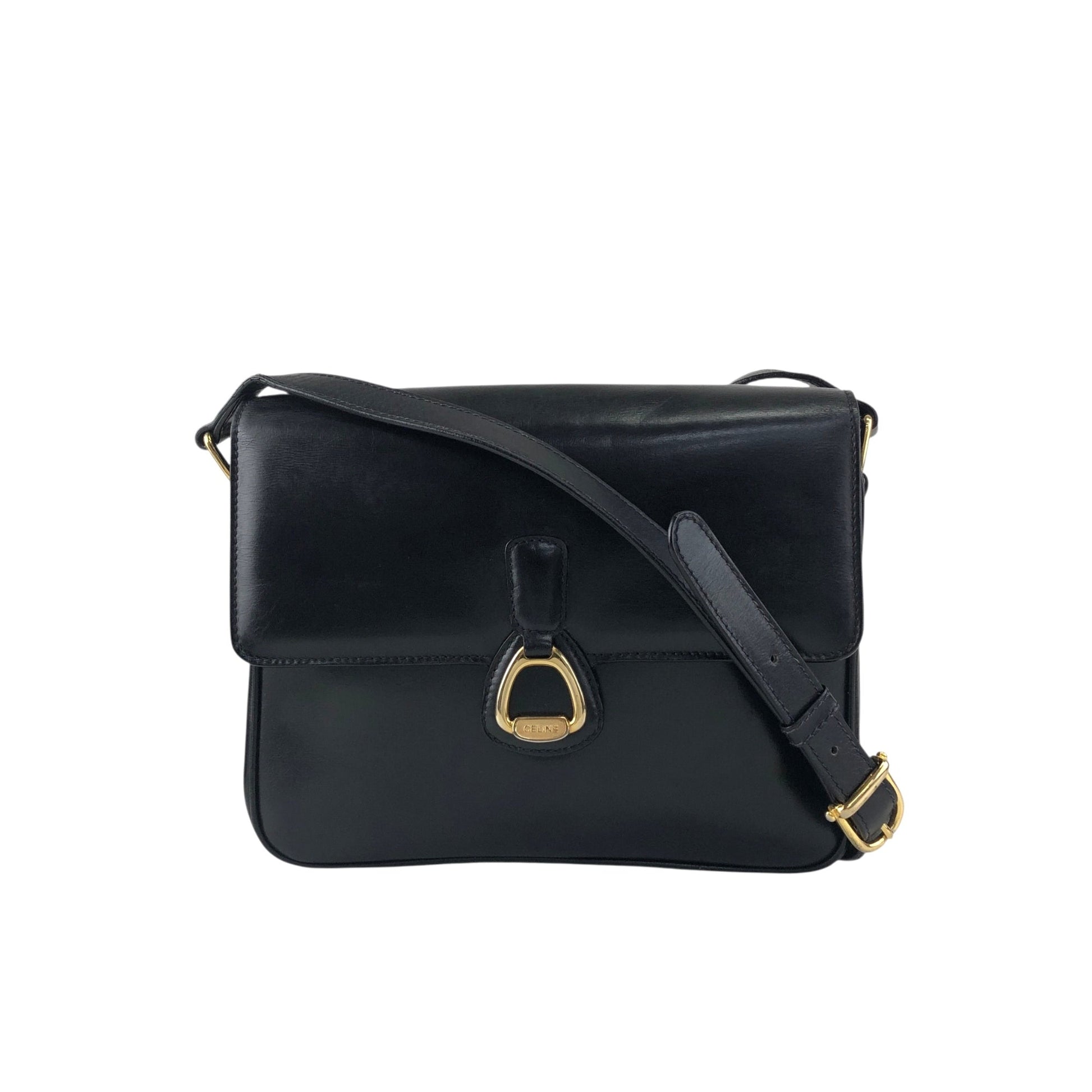 CELINE Horse Bit Crossbody Shoulder bag Black