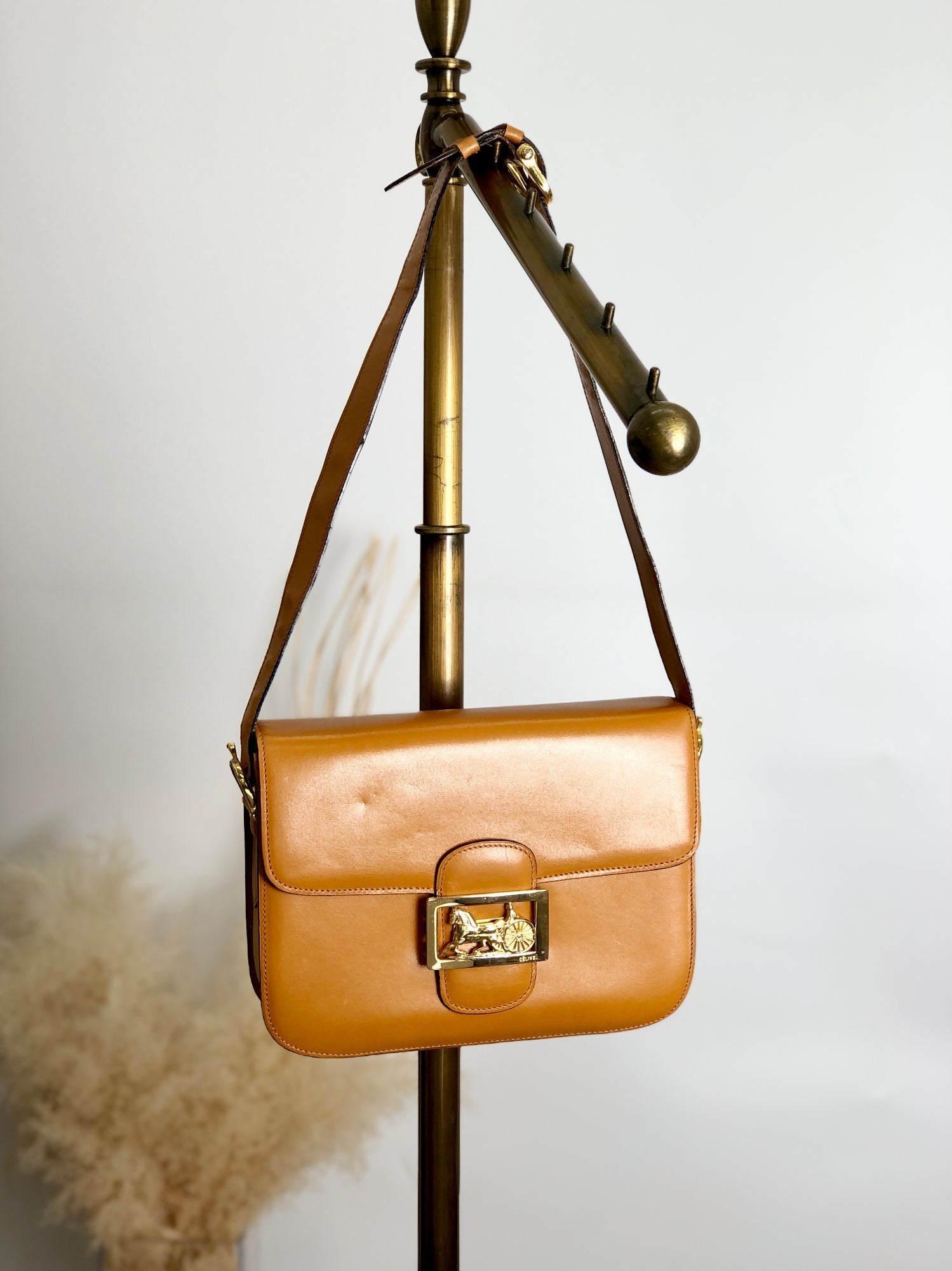 CELINE Horse Carriage Shoulder bag Camel uv4ggf