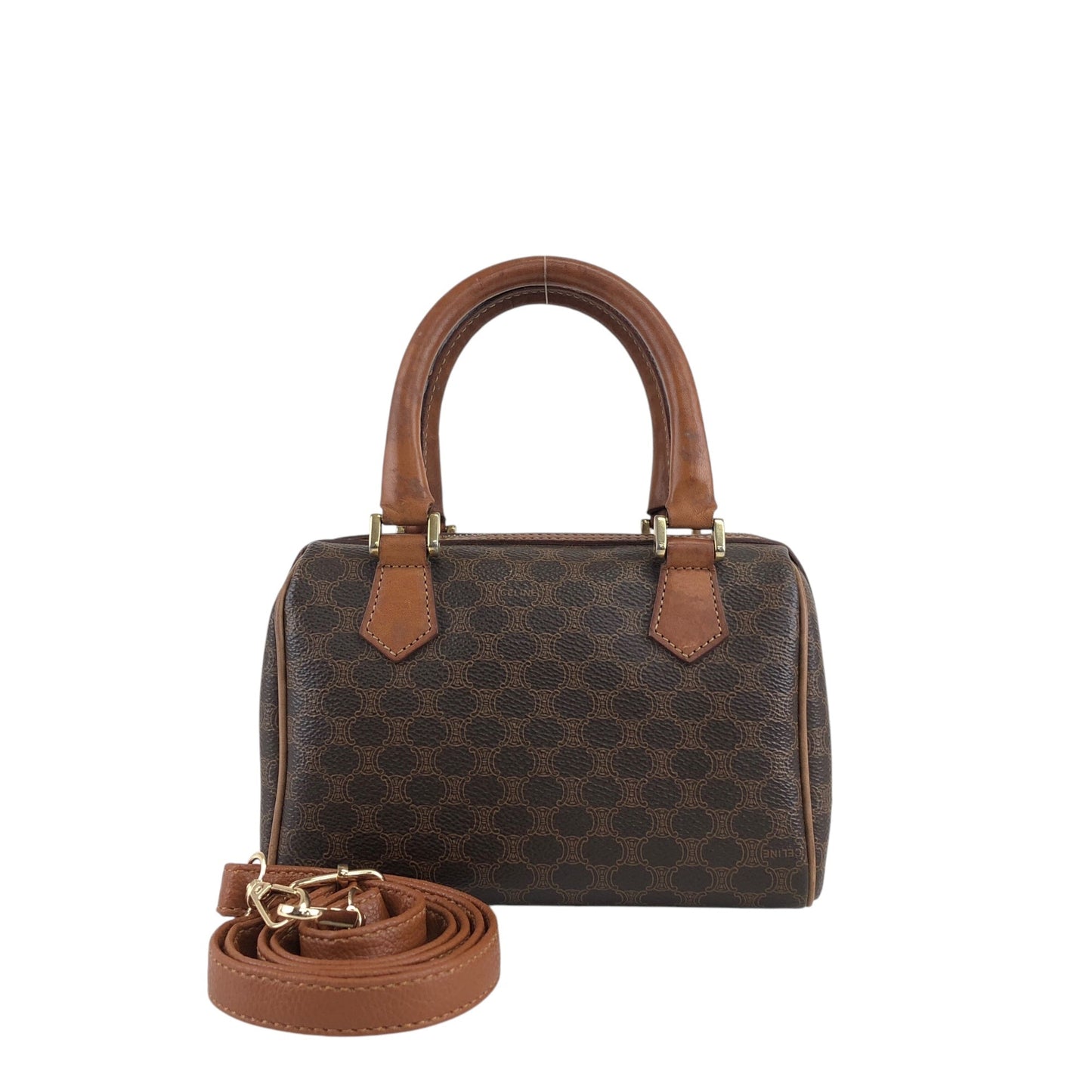 CELINE Macadam Two-way Small Boston bag Shoulder bag Brown xm7k3z