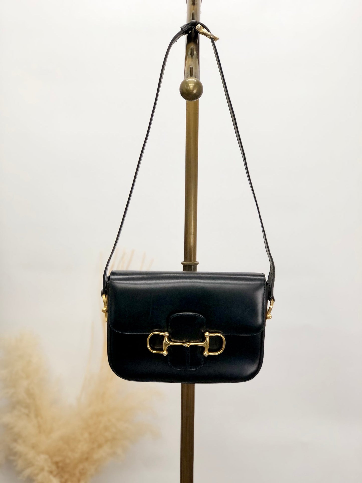CELINE Horse Bit Shoulder bag Black dynnnp