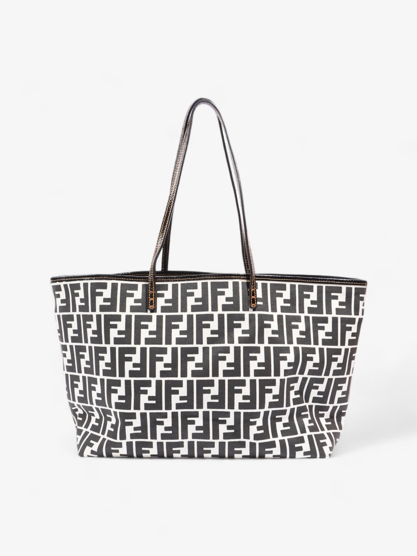 Fendi Roll Canvas Black Tote Bag Canvas