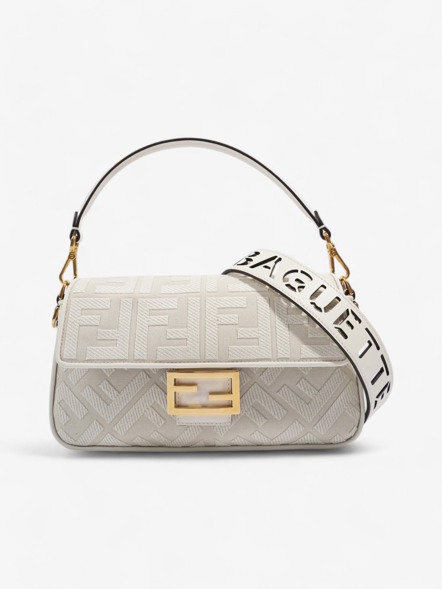 Fendi Baguette White Shoulder Bag