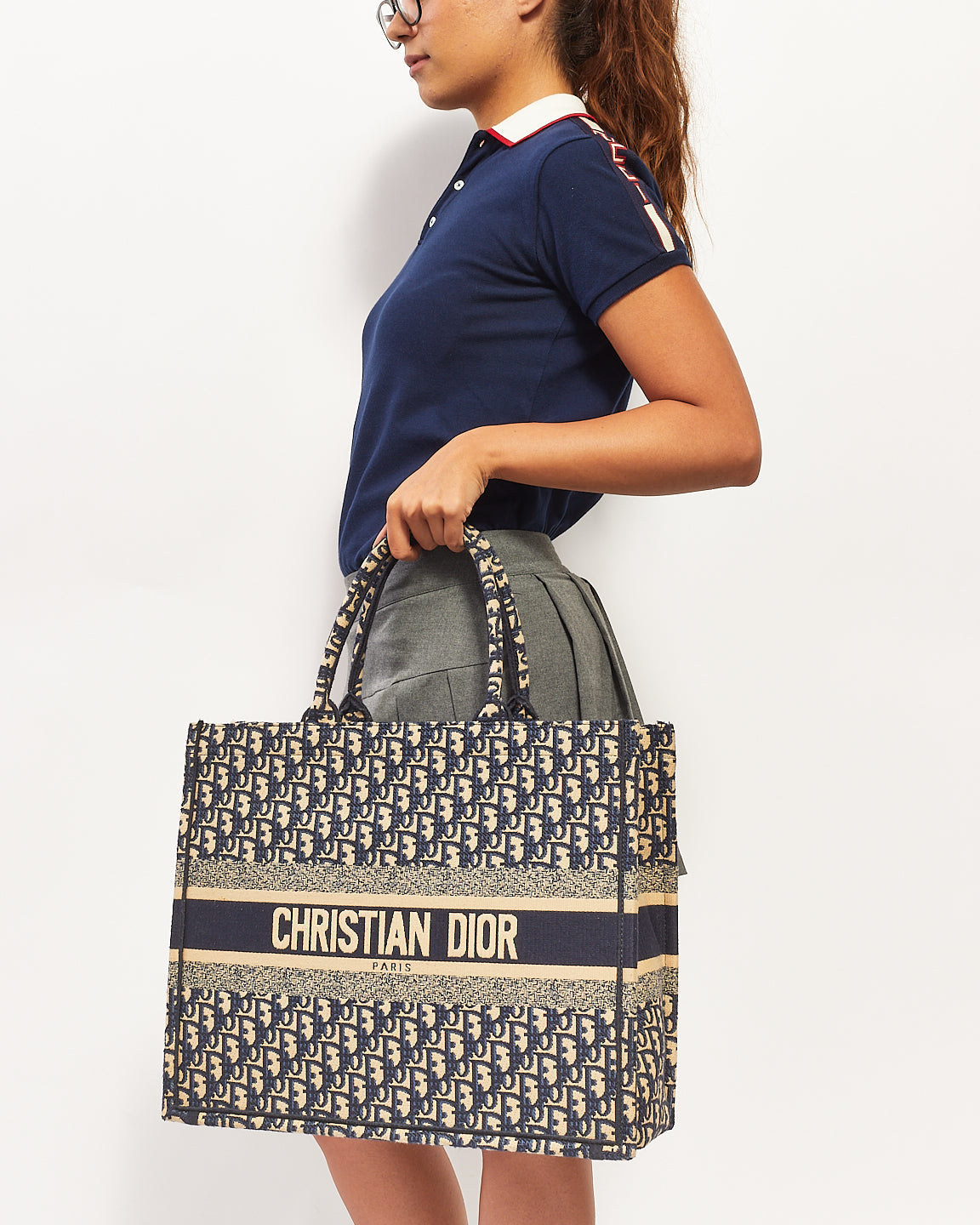 Dior Book Tote Leather Canvas Tote