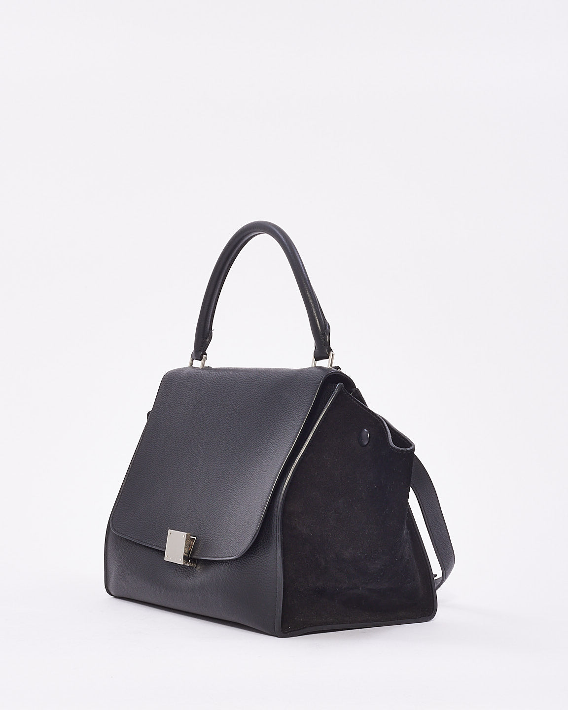 Celine Black Leather & Suede Medium Trapeze Bag