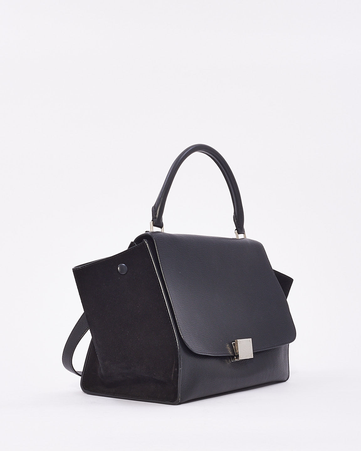 Celine Black Leather & Suede Medium Trapeze Bag