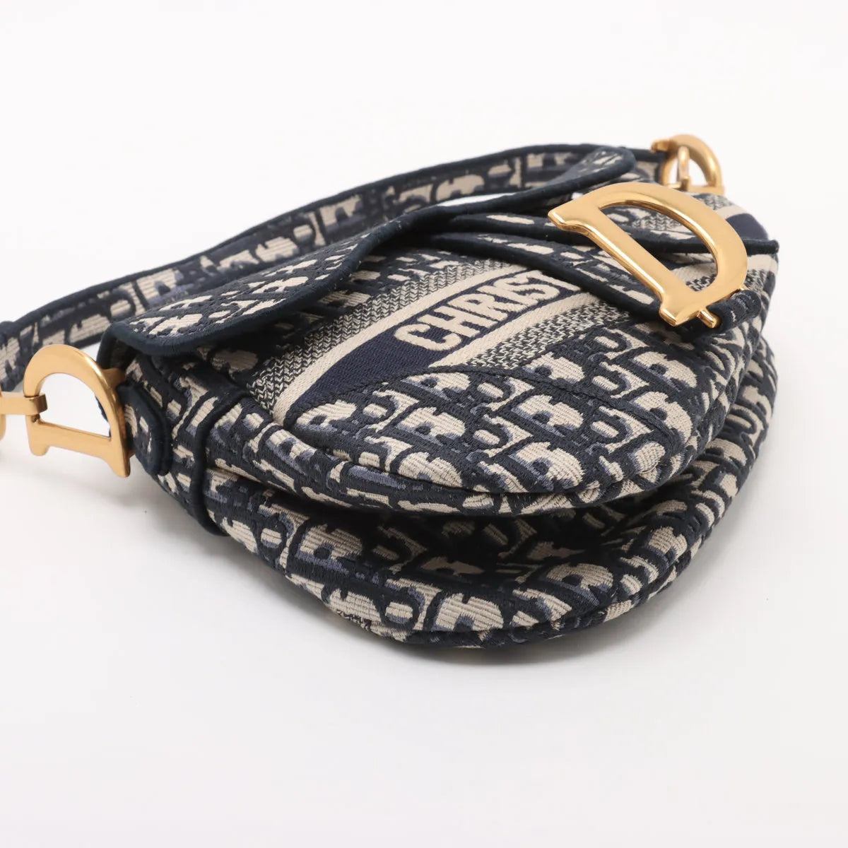 Christian Dior Blue Dior Oblique Jacquard Saddle Bag [Clearance Sale]