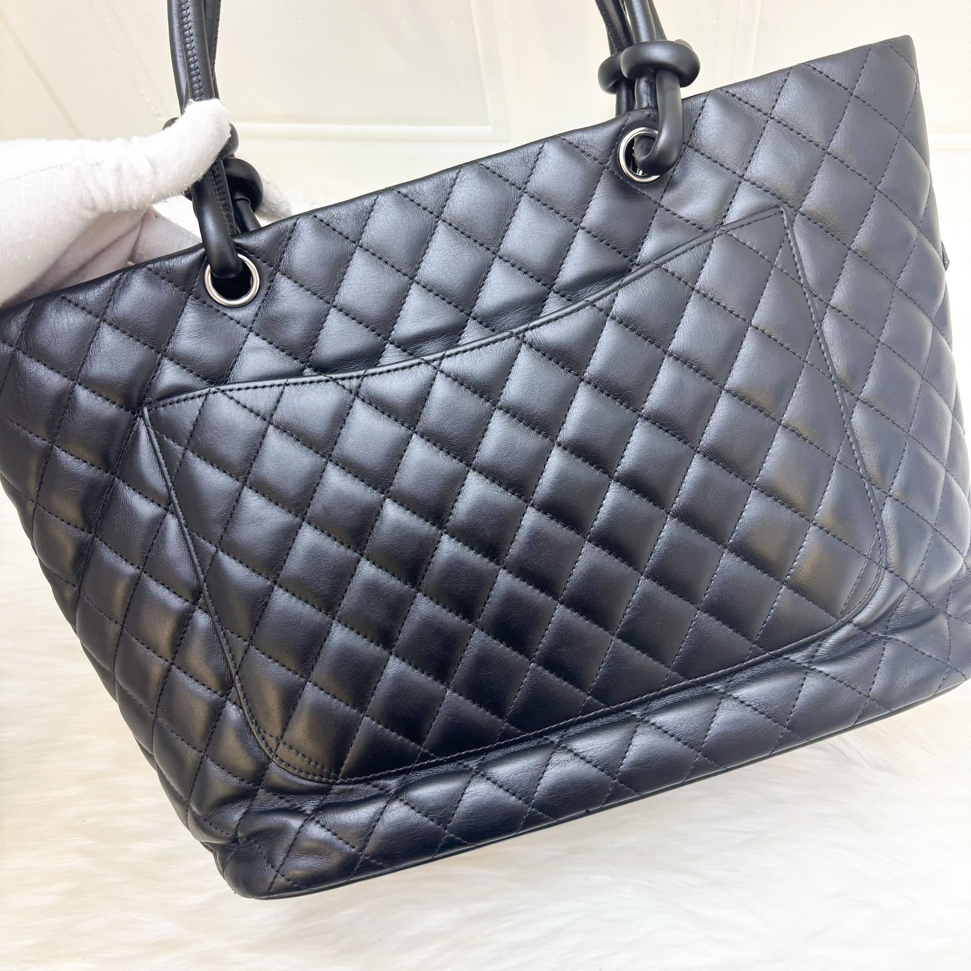 Chanel Cambon Tote in Black Lambskin Tote Bag - Rovelle Bags