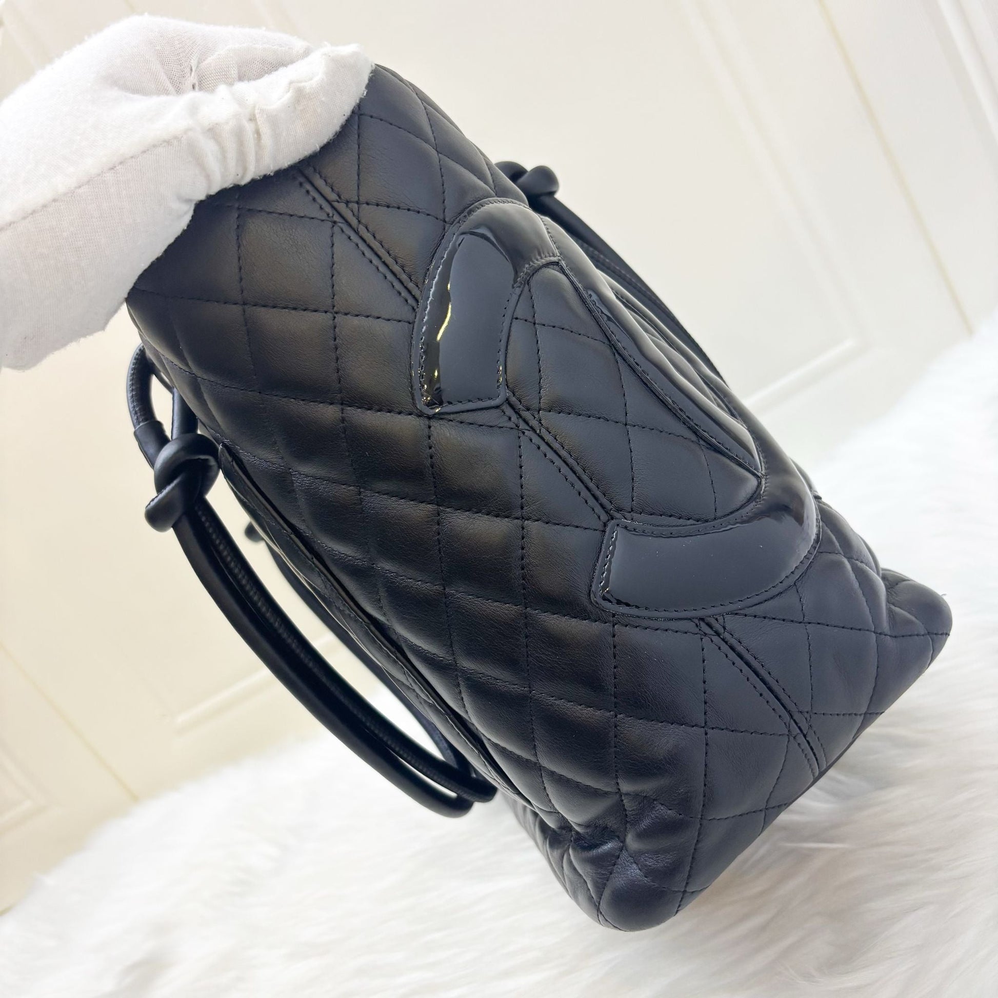 Chanel Cambon Tote in Black Lambskin Tote Bag - Rovelle Bags