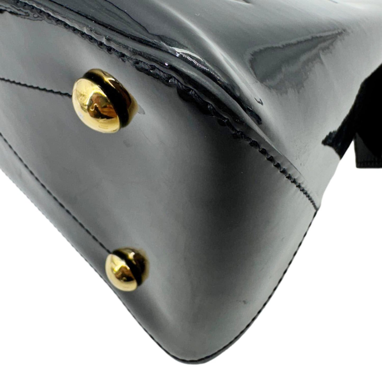LOUIS VUITTON Miroir Vernis Leather Tote Shoulder Bag Black