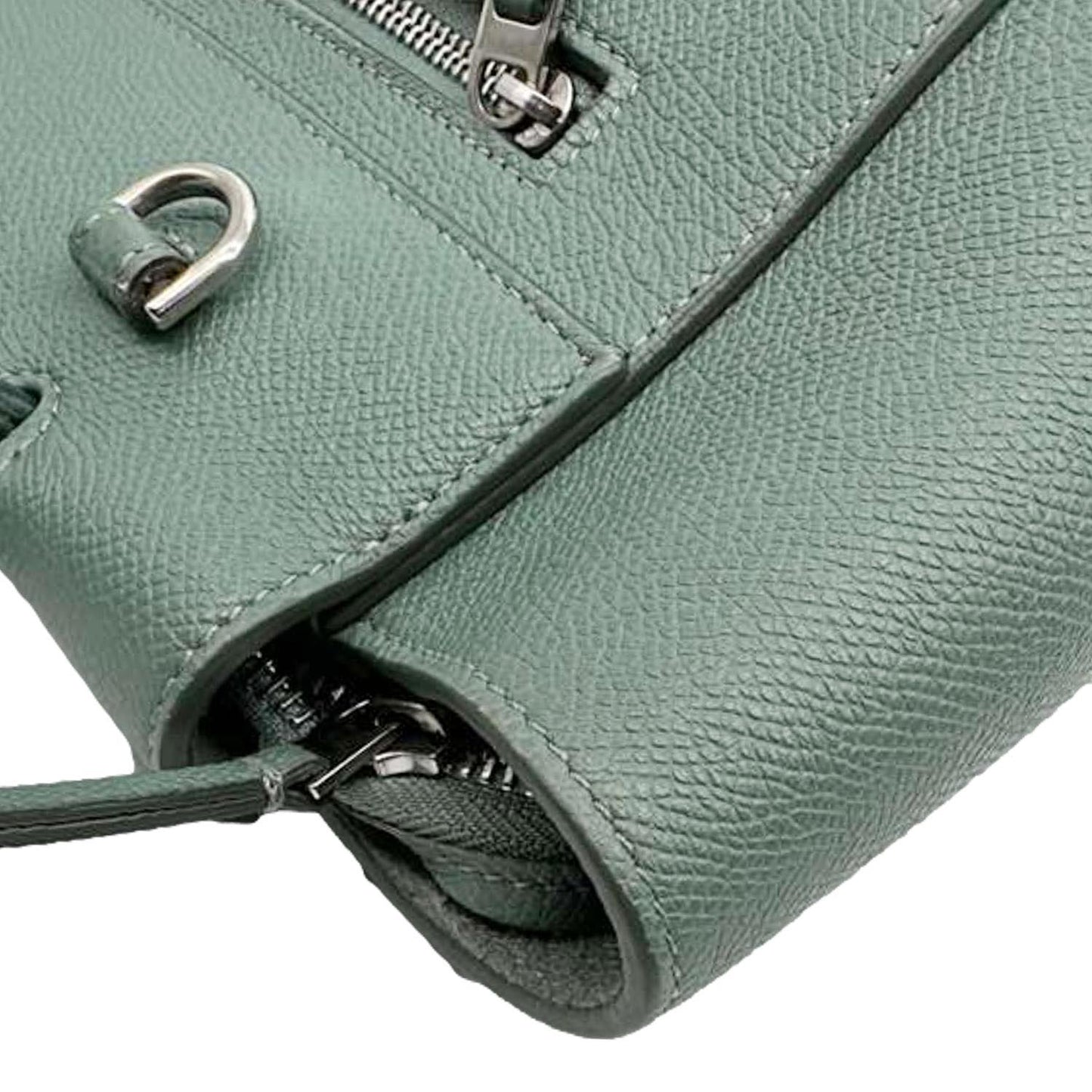 CELINE Micro Belt Grained Leather Shoulder Bag Light Green