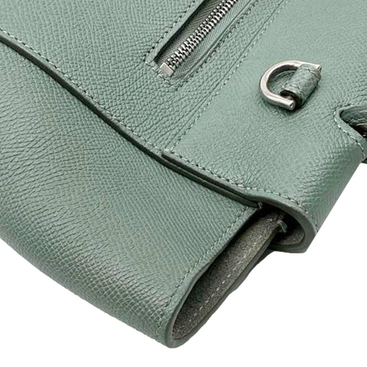 CELINE Micro Belt Grained Leather Shoulder Bag Light Green