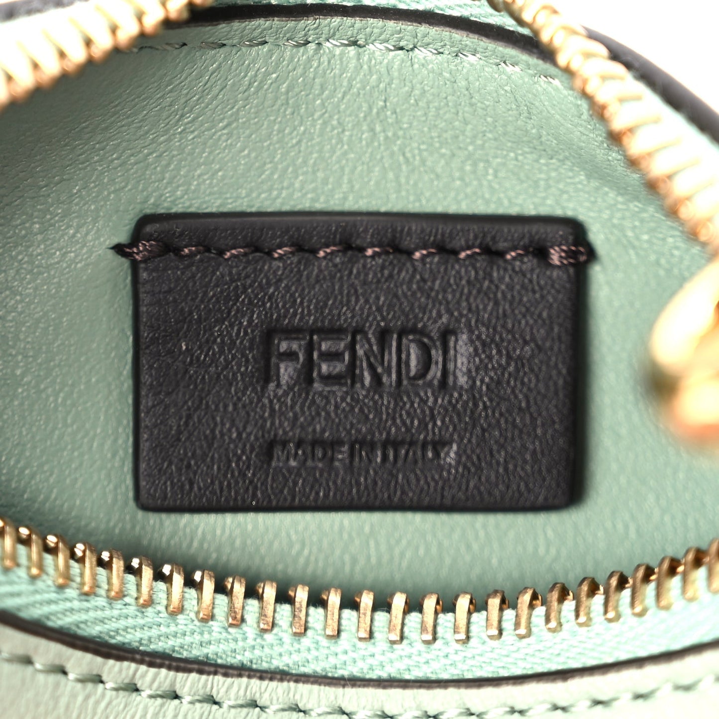 Fendi Vitello Grace New Matte Nano Fendigraphy Hobo Charm Menta