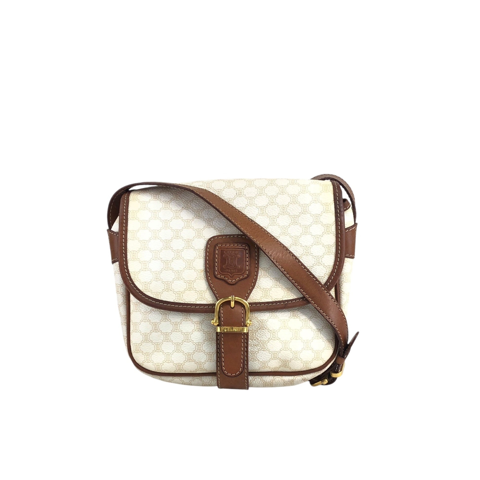 CELINE Front Buckle Shoulder bag White s4pk6f