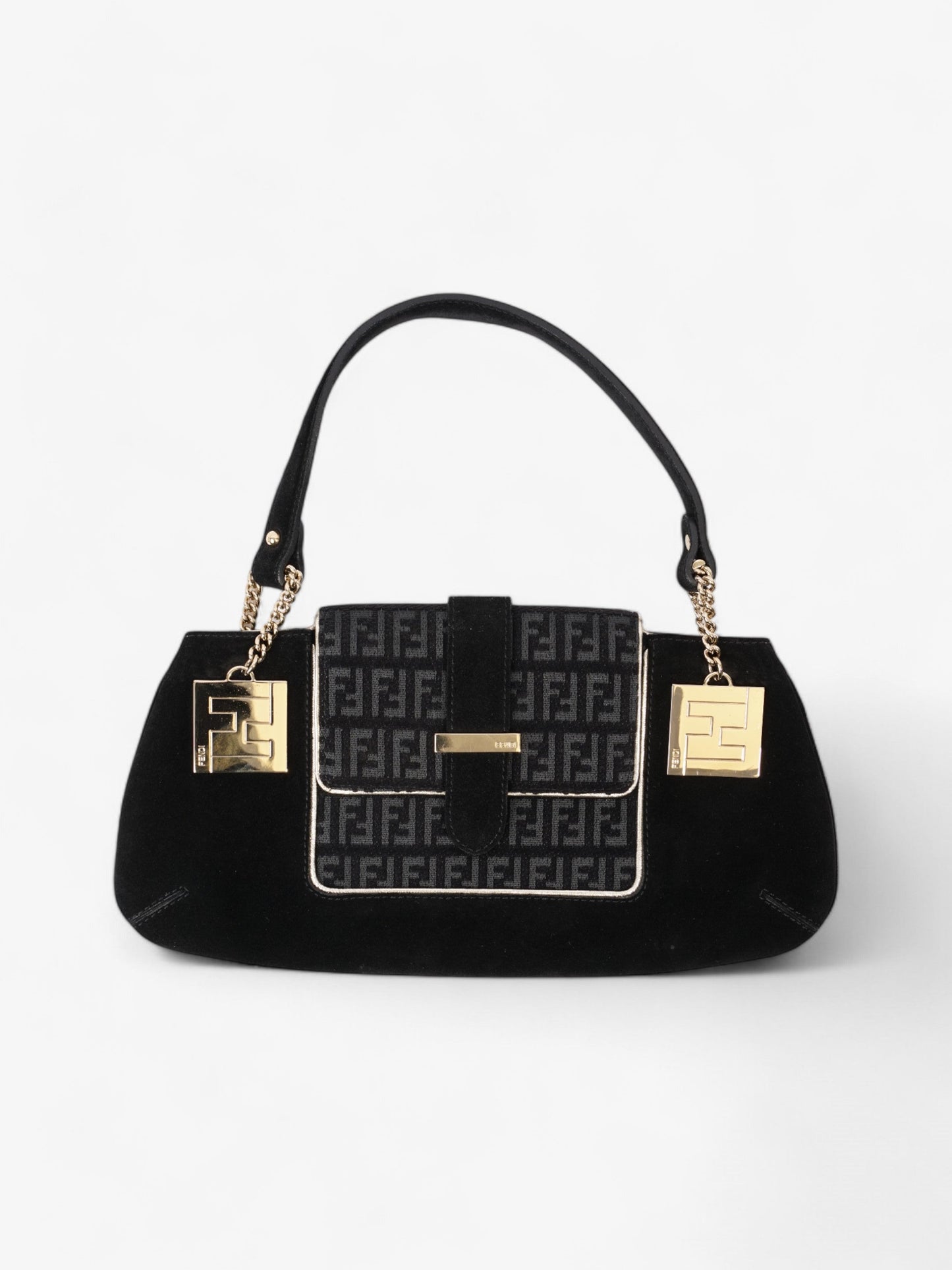 Fendi Zucchino Black Shoulder Bag Zucchino