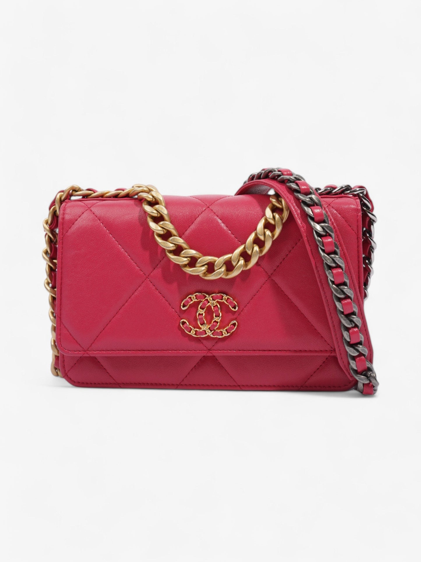 Chanel 19 Wallet On Chain Pink Lambskin Leather