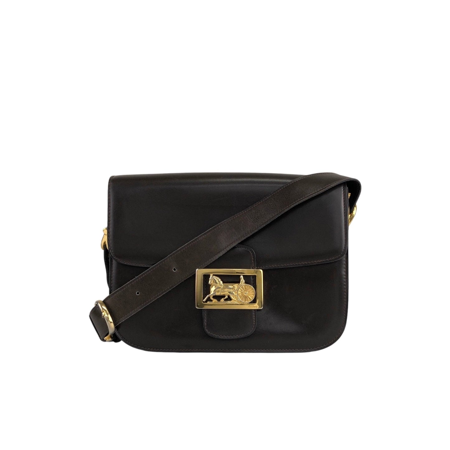 CELINE Horse Carriage Shoulder bag Brown 8ewcxg