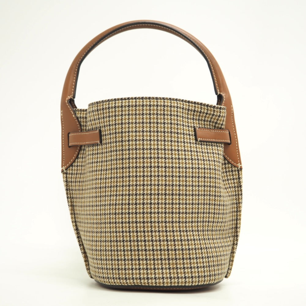 CELINE Handbag Wool, Leather Brown Women