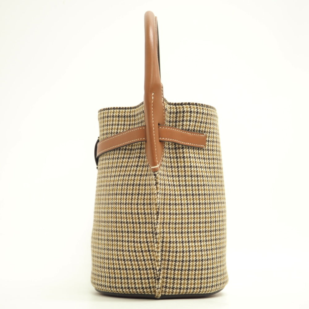 CELINE Handbag Wool, Leather Brown Women