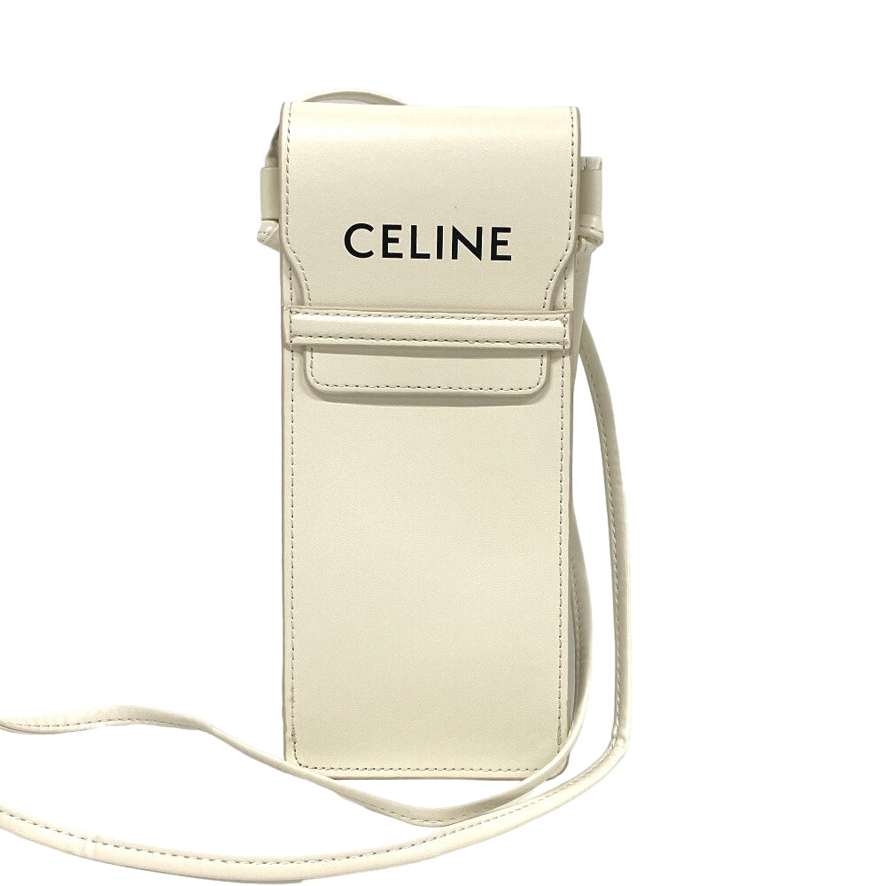 CELINE Pouch leather white By Edith Slimane Women