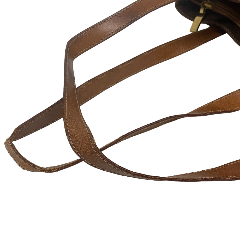 CELINE Tote Bag leather Brown one belt Macadam Women