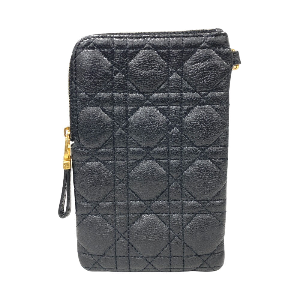 Christian Dior Shoulder Bag leather black Multifunction Canage Women