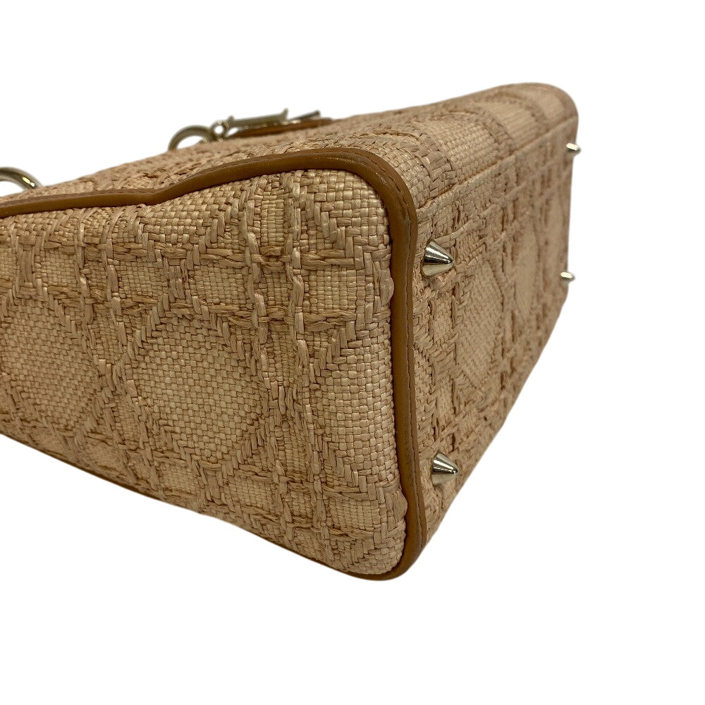 Christian Dior Shoulder Bag M05650MBDM925 Raffia, Leather beige 2way medium bag Canage Women