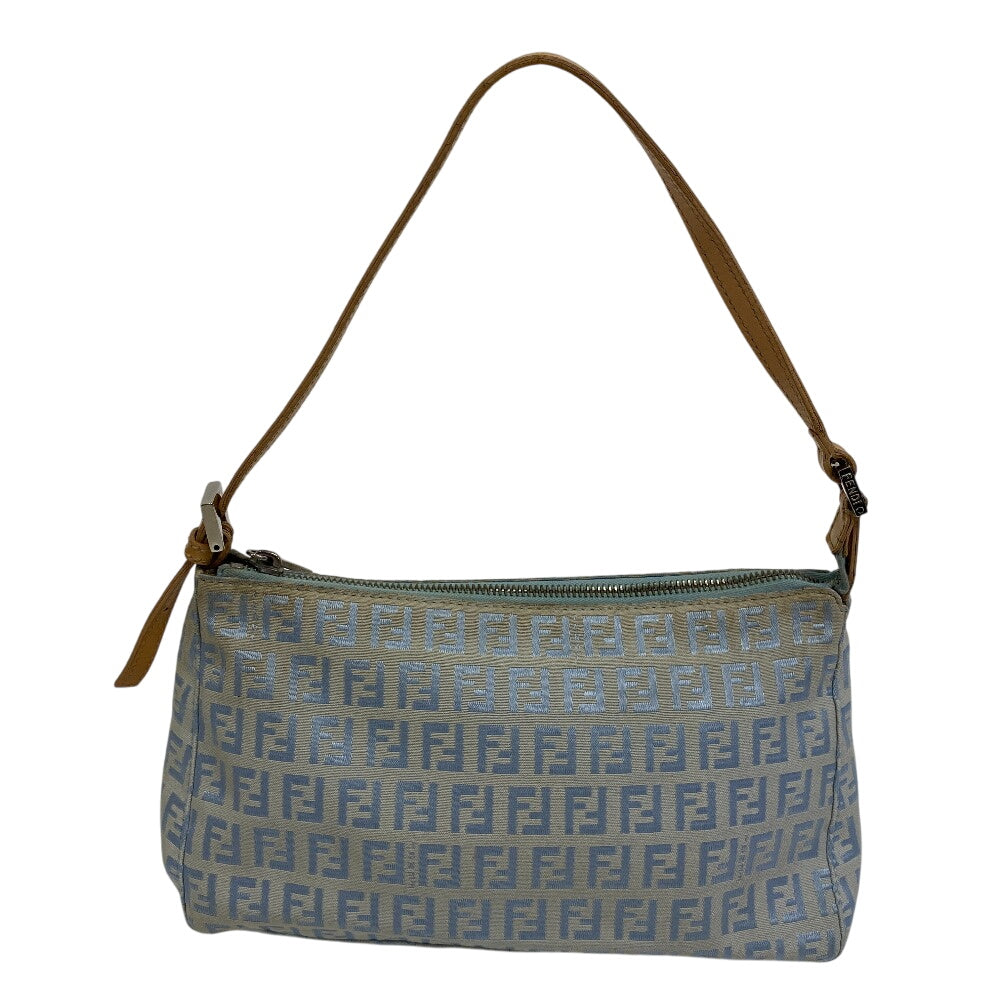 FENDI Handbag 8BR444 Canvas, Leather Blue type Accessory pouch Shoulder Bag one belt Zucchino Women