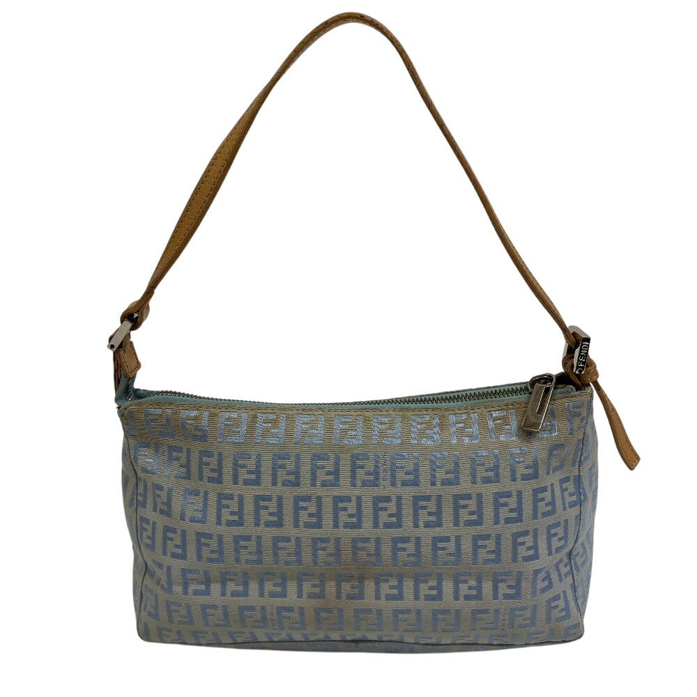 FENDI Handbag 8BR444 Canvas, Leather Blue type Accessory pouch Shoulder Bag one belt Zucchino Women