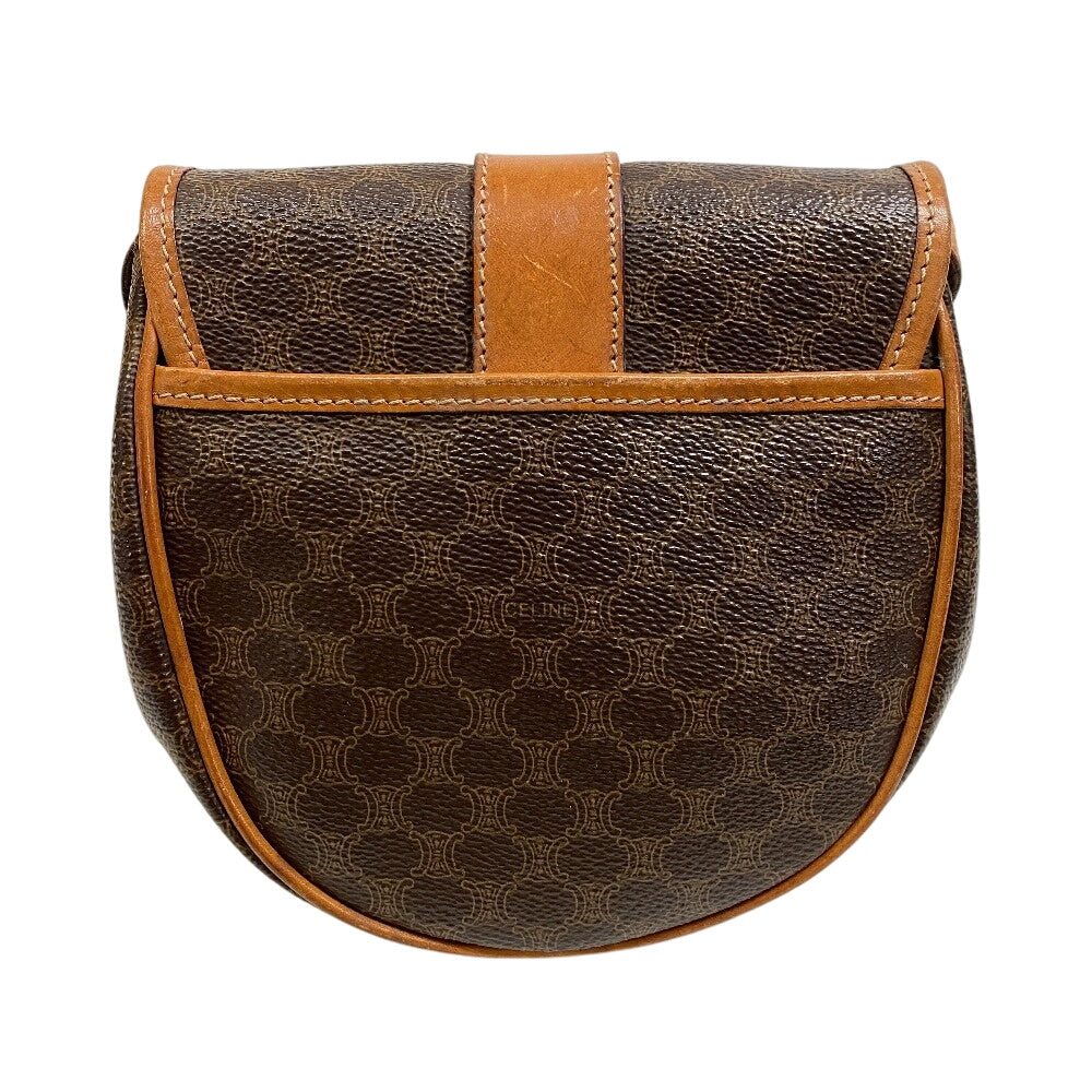 CELINE Shoulder Bag leather Brown Pochette Macadam Women