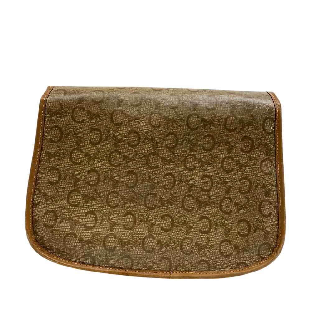 CELINE Shoulder Bag leather beige Carriage Metal Women