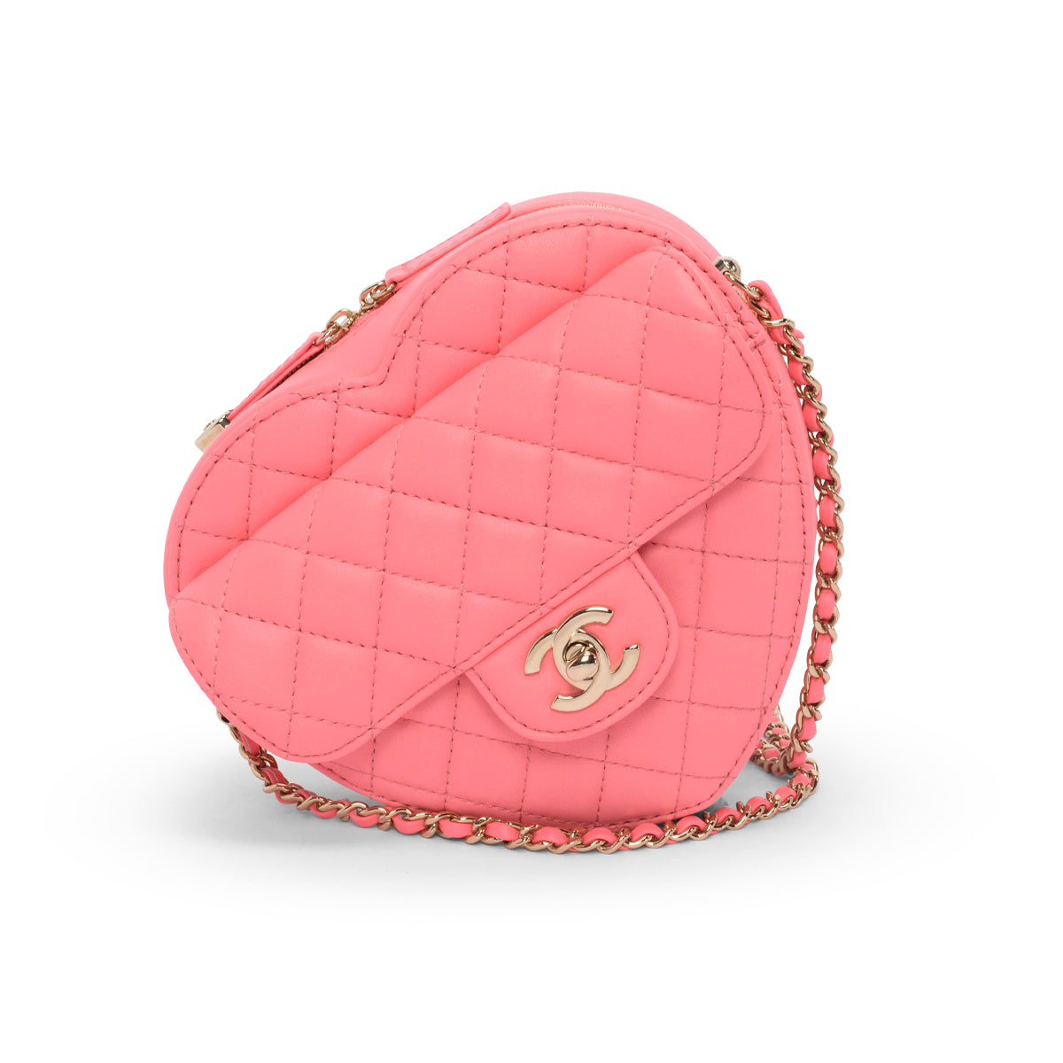 Chanel Pink Quilted Lambskin CC In Handbag - Rovelle Bags
