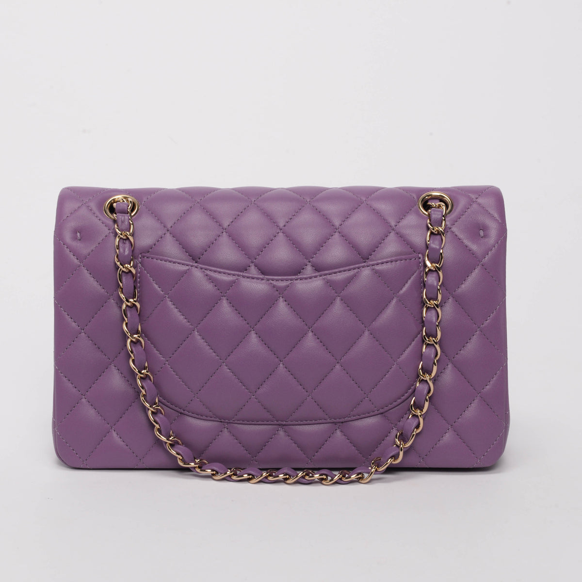 Chanel Purple Quilted Lambskin Medium Classic Flap Bag - Rovelle Bags