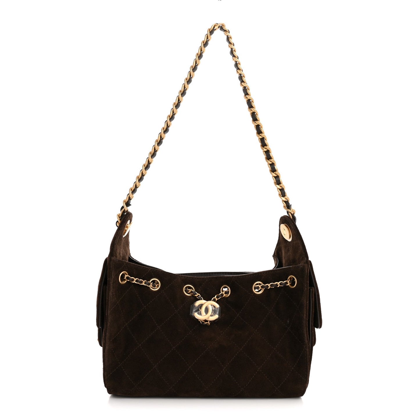 Chanel Suede Quilted Mini Chanel 25 Handbag - Rovelle Bags