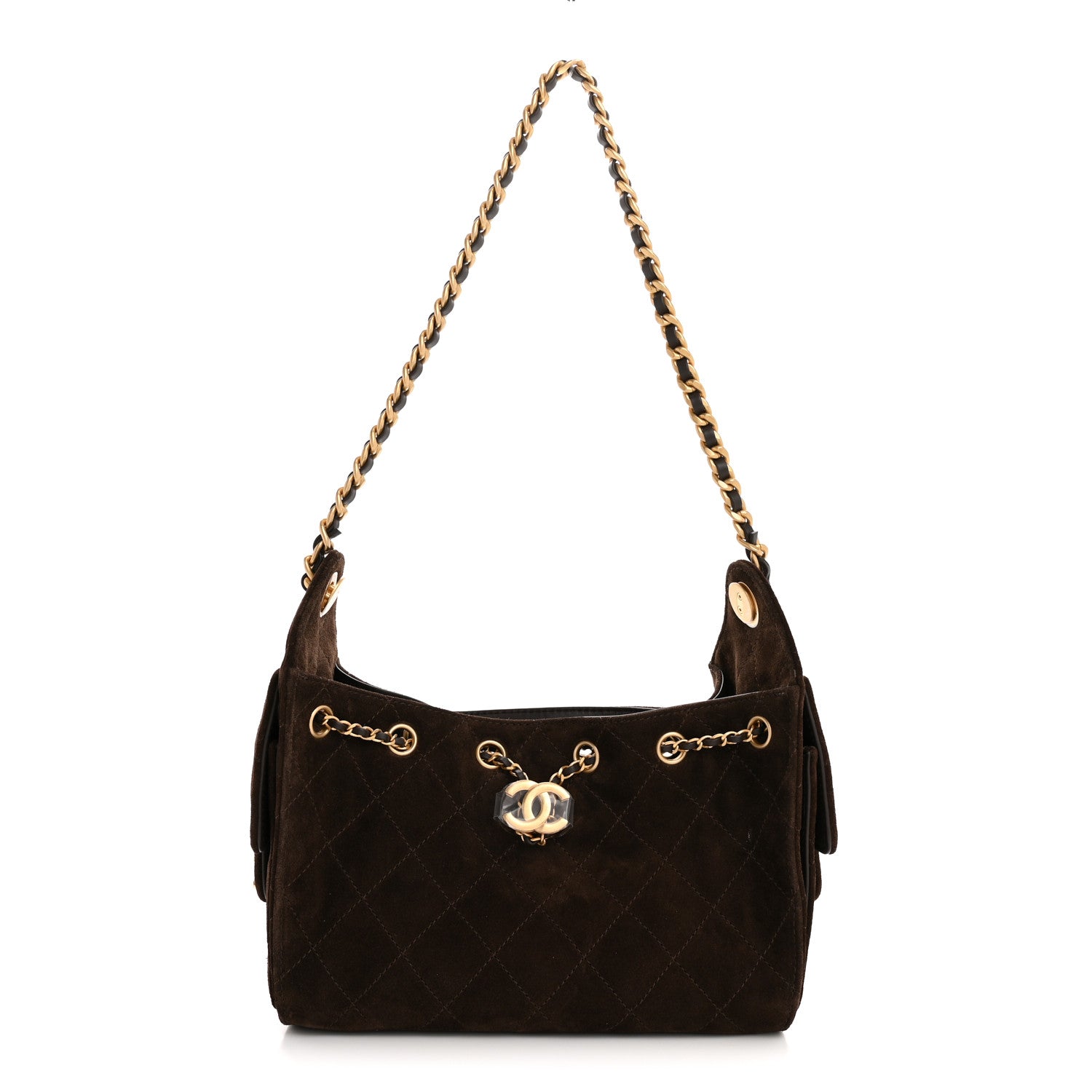 Chanel Suede Quilted Mini Chanel 25 Handbag - Rovelle Bags